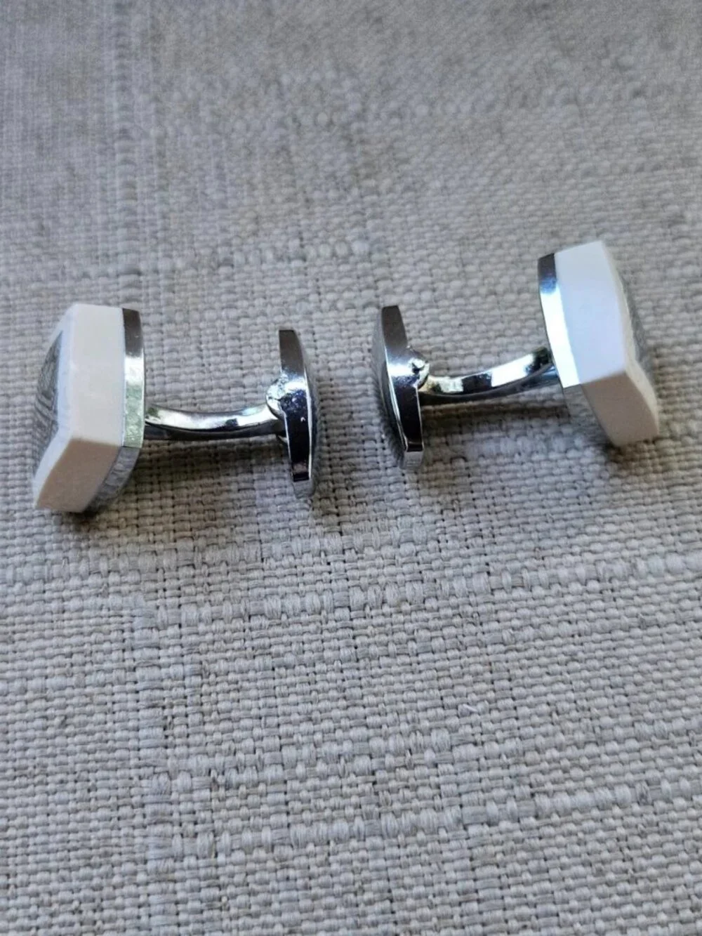 Father Day Gifts Cufflinks White/Silver Tone Fashion Stud Cuff Links Men Jewelry